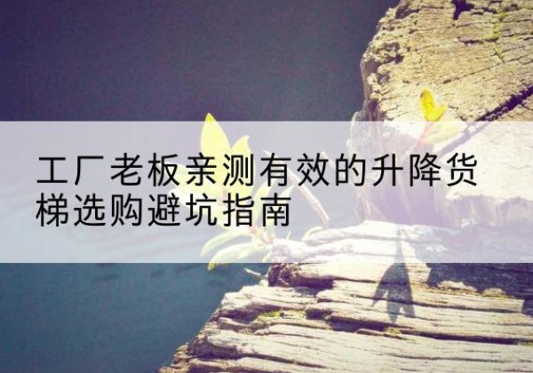 伊美升降货梯怎么选-工厂老板亲测有效的升降货梯选购避坑指南